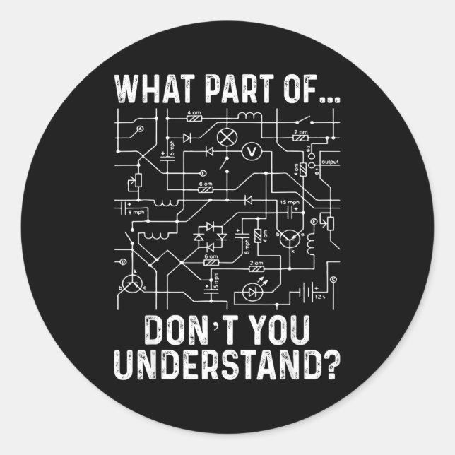 Sticker Rond Electrical Engineering Electrical Engineer Men  (Devant)