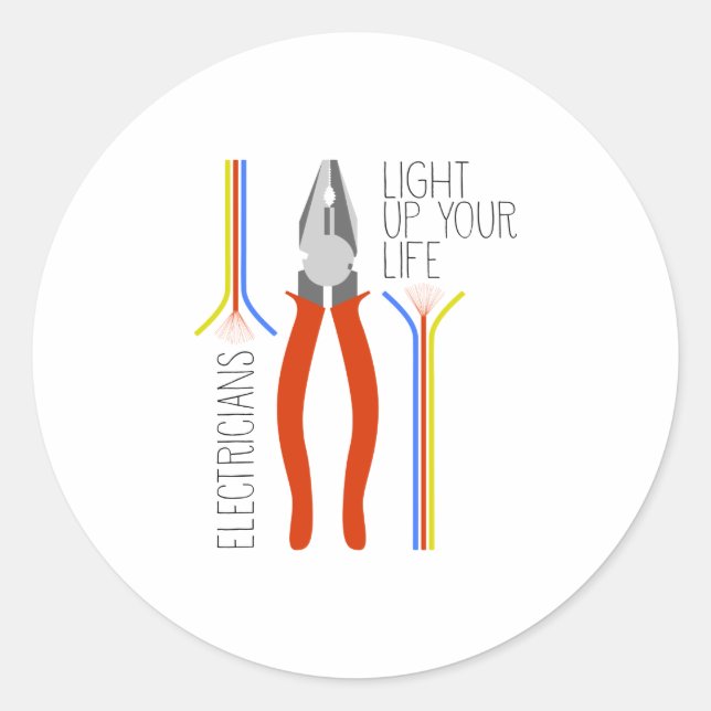 Sticker Rond Électricien (Devant)