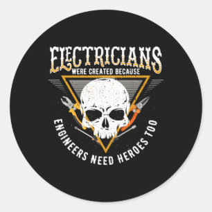 Sticker Rond Electricien Humour Joke Electriciens R Best