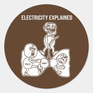 Sticker Rond Électricité Expliqué Physique de l'électricité Ner
