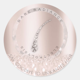 Sticker Rond Electrolyse Élimination des cheveux Blush Rose Gre