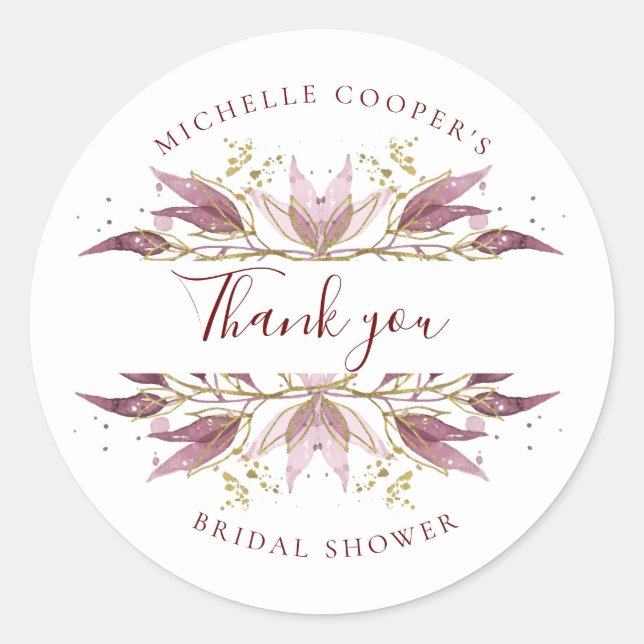 Sticker Rond Élégance d'Automne Merci (Devant)