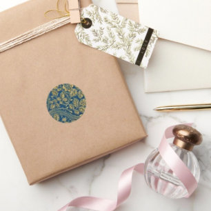 Sticker Rond Élégance de la Fleur Dorée 