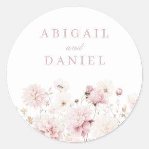 Sticker Rond Élégance divine : Jardin bleu Mariage floral