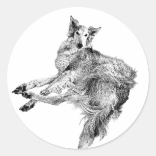 Sticker Rond Élégance, imperturbable – Silken Windhound