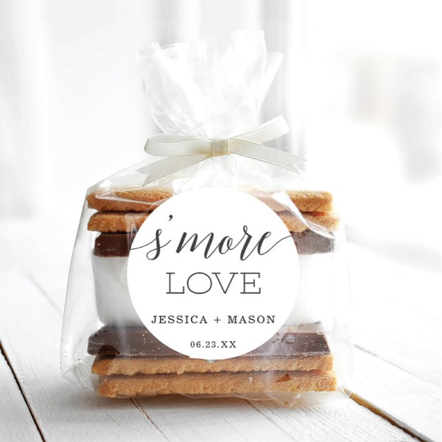 Sticker Rond Élégance Minimale S'More Love Favoriser (Créateur téléchargé)