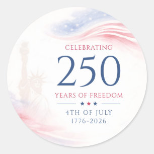 Sticker Rond Élégant 250e Jour de l'Indépendance américaine 4 j
