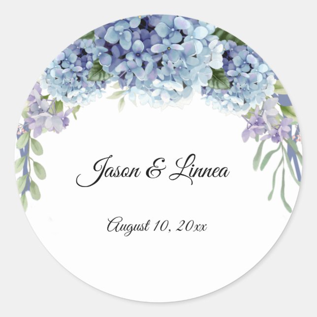 Sticker Rond Élégant Aquarelle de Fleurs de Ne Pas Oublier (Devant)