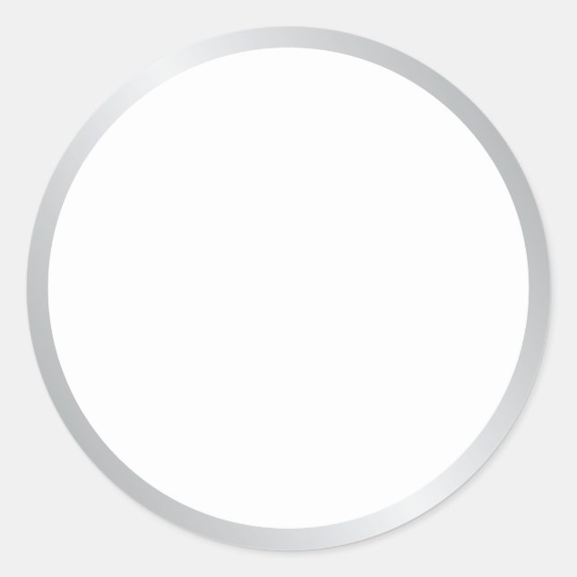 Sticker Rond Élégant Argenté et Blanc Vierge (Devant)