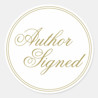 Sticker Rond Élégant auteur blanc signé