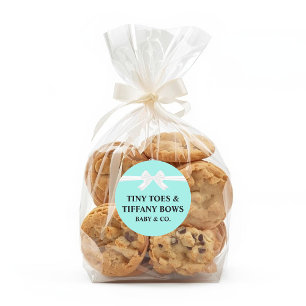 Sticker Rond Elegant Baby & Co Baby-Shower Bleu Canard