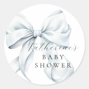Sticker Rond Élégant Baby shower bleu boue