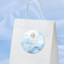 Élégant Baptême Baptême Bleu Angel Garçon Baptême