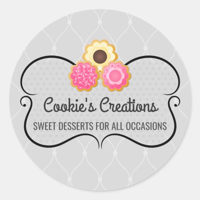Sticker Rond Élégant biscuit Boulangerie Cachet (Devant)