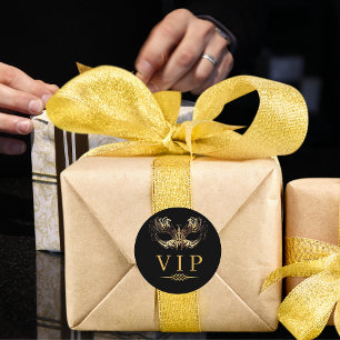 Sticker Rond Elégant Black Masquerade VIP personne très importa