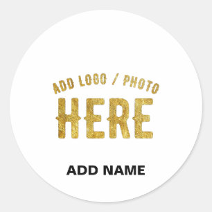 STICKER ROND ÉLÉGANT BLANC PERSONNALISABLE MODERNE MARQUE VÉRIF
