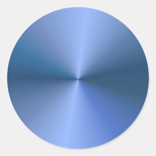 Sticker Rond Elégant Bleu Métallo tendance Modèle blanc (Devant)