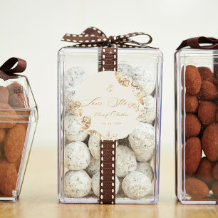 Sticker Rond Elegant Boho   Mariage d'automne d'or