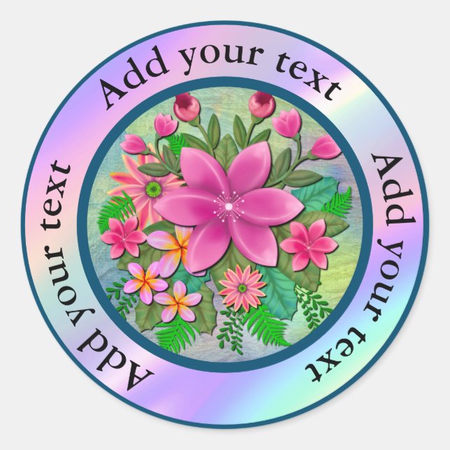Sticker Rond Elégant Bouquet de printemps botanique de fleurs d (Devant)