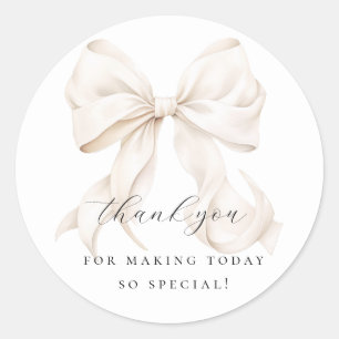Sticker Rond Elegant Bow Fête des mariées cadeau