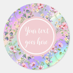 Sticker Rond Elégant cadre rose floral : Pour chaque occasion