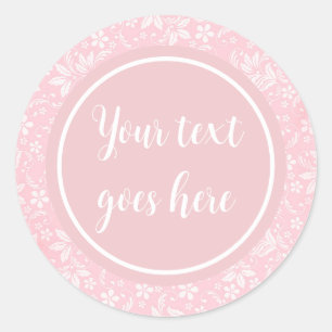 Sticker Rond Elégant cadre rose floral : Pour chaque occasion