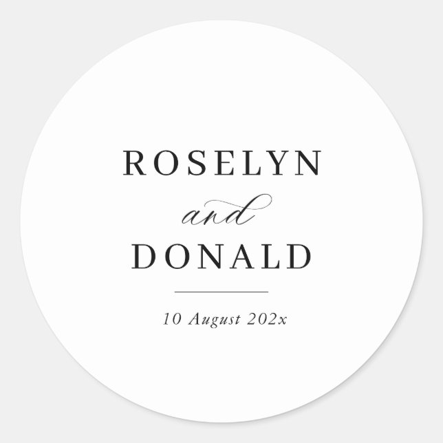 Sticker Rond Elegant calligraphy wedding (Devant)