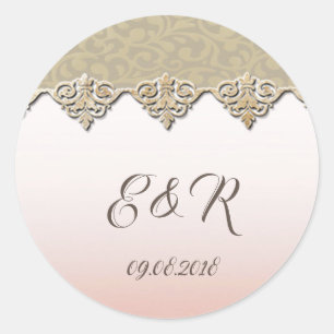 Sticker Rond Elegant Chic Damask