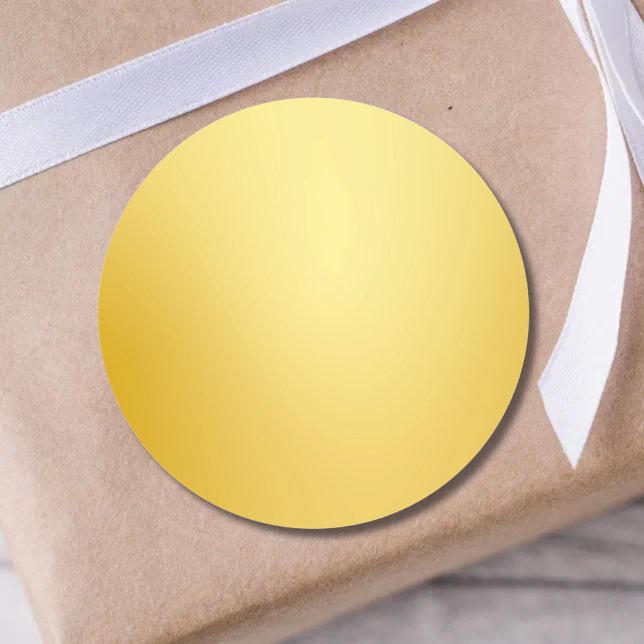 Sticker Rond Élégant Chic Glamor Faux Gold Blank Modèle (Créateur téléchargé)