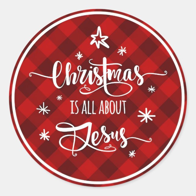 Sticker Rond Elegant Christmas Watercolor Botanical  (Devant)