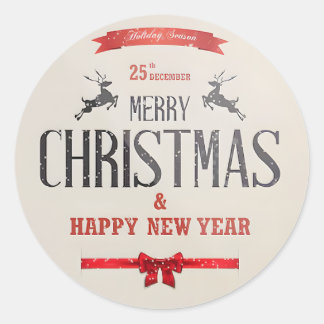 Sticker Rond Elegant Christmas Watercolor Botanical 