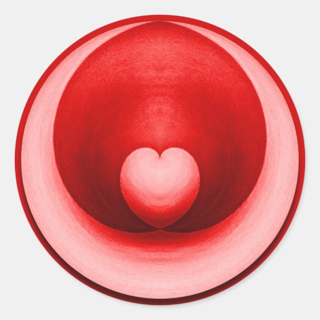 Sticker Rond Élégant coeur d'amour de la Saint-Valentin (Devant)