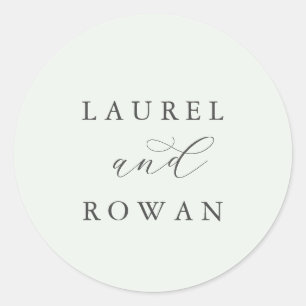 Sticker Rond Elégant Coordonnateur de verdure Mariage Enveloppe
