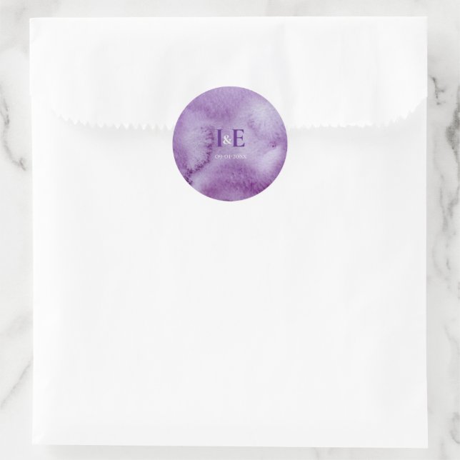Sticker Rond Élégant couleur violet Laver Mariage Ultra violet (Sac)