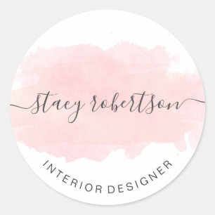 Sticker Rond Elégant décorateur moderne de couleurs d'eau ros
