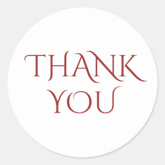 Sticker Rond Elegant Deep Red "Thank You"