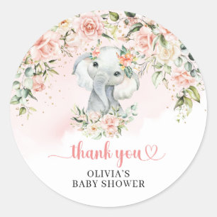 Sticker Rond Elégant éléphant jungle fleurs rousses or Douche