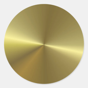Sticker Rond Élégant Faux Gold Metallo Look Blank Modèle