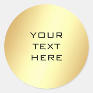 Sticker Rond Elégant Faux Gold Modèle Ajouter votre texte tenda