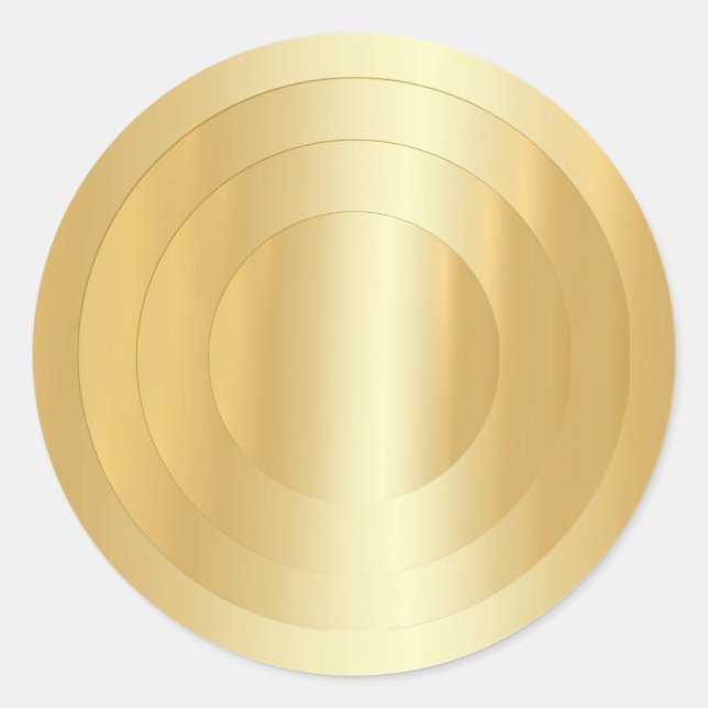 Sticker Rond Elégant Faux Gold Modèle glamour tendance (Devant)
