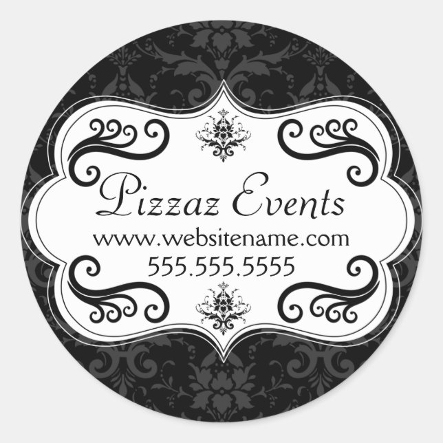 Sticker Rond Élégant fil Damask (Devant)