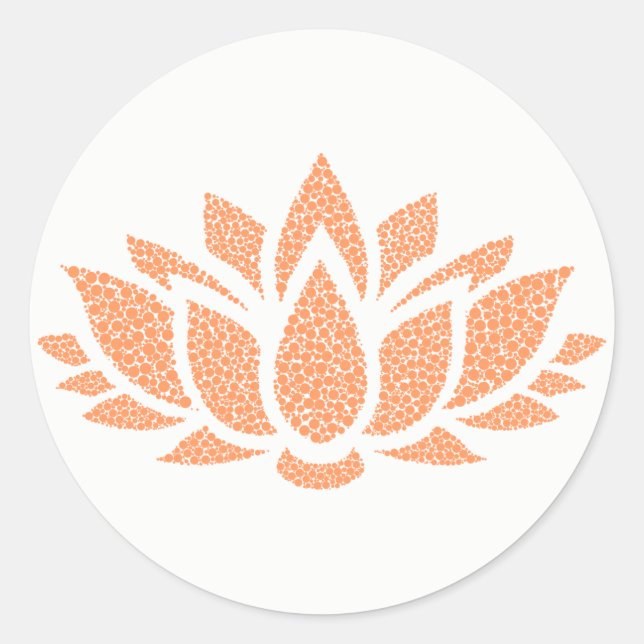 Sticker Rond Élégant Fleur de Lotus Abstrait simple (Devant)