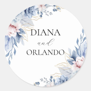 Sticker Rond Elegant Fleur sauvage Boho