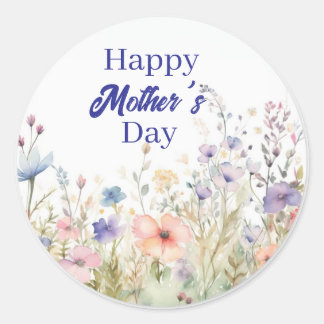 Sticker Rond Elegant floral happy Mother's day design