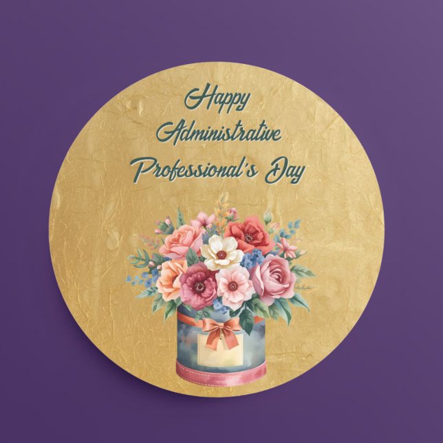 Sticker Rond Elegant Gold Administrative Professionals Day (Créateur téléchargé)