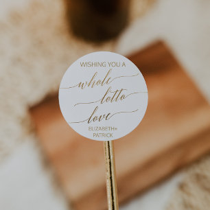 Sticker Rond Elégant Gold Calligraphy Lottery Ticket Favoriser