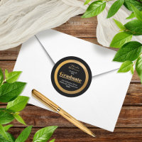 Elegant Gold Graduate Black Adresse de retour