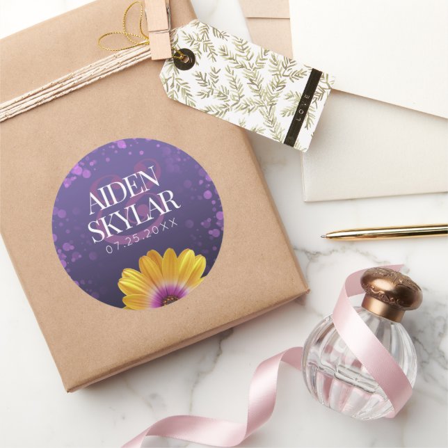 Sticker Rond Elegant Golden Daisy (Cadeaux)
