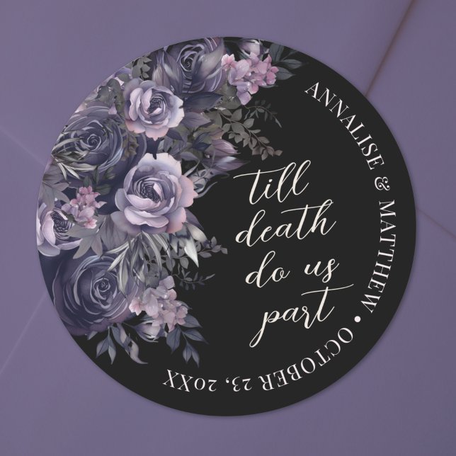 Sticker Rond Elegant Gothic Wedding (Elegant Gothic Wedding Classic Round Sticker)