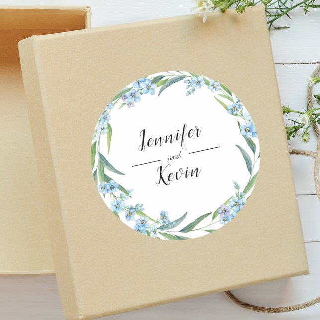 Sticker Rond Élégant Greenary Rustic Fleur sauvage Mariage (Créateur téléchargé)
